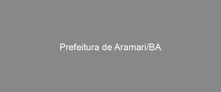 Provas Anteriores Prefeitura de Aramari/BA